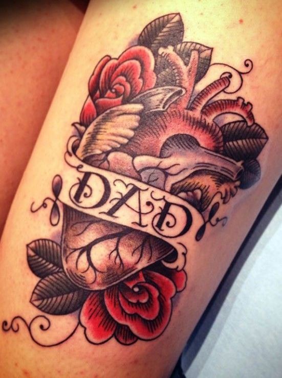 Herz in Erinnerung an Vater Tattoo von Siobhan Creedon