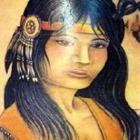 Wolf und Bär mit indianisches Mädchen großes Tattoo - tattoo-americanindiantattoo
