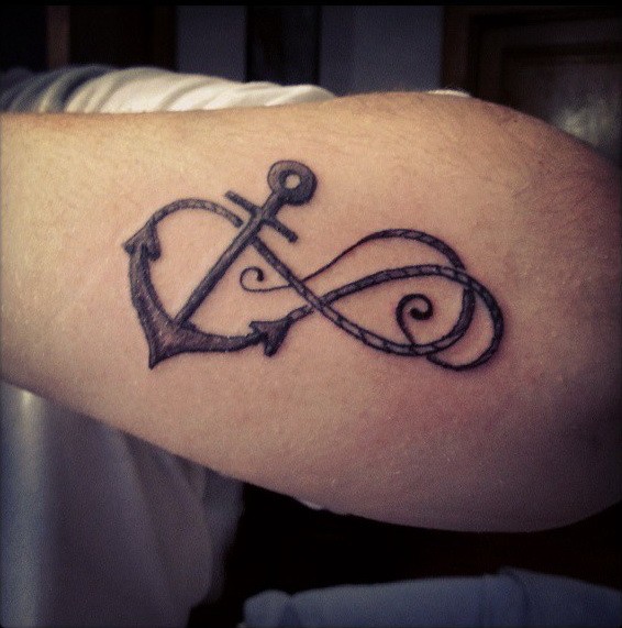 sch 246 ne anker unendlichkeit mit locken tattoo am unterarm sch 246 ne anker unendlichkeit mit locken tattoo am unterarm