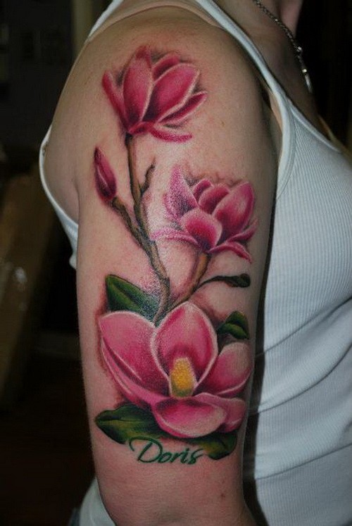 wundersch 246 ne bunte magnolie blumen mit namen zitat tattoo wundersch 246 ne bunte magnolie blumen mit namen zitat tattoo